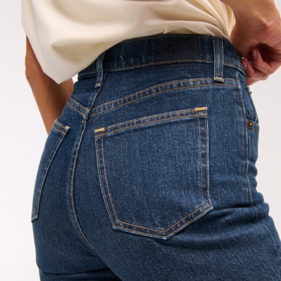 Abercrombie & Fitch Slim Straight Ultra High Rise Jeans dark blue LONG - Picture 6 of 16